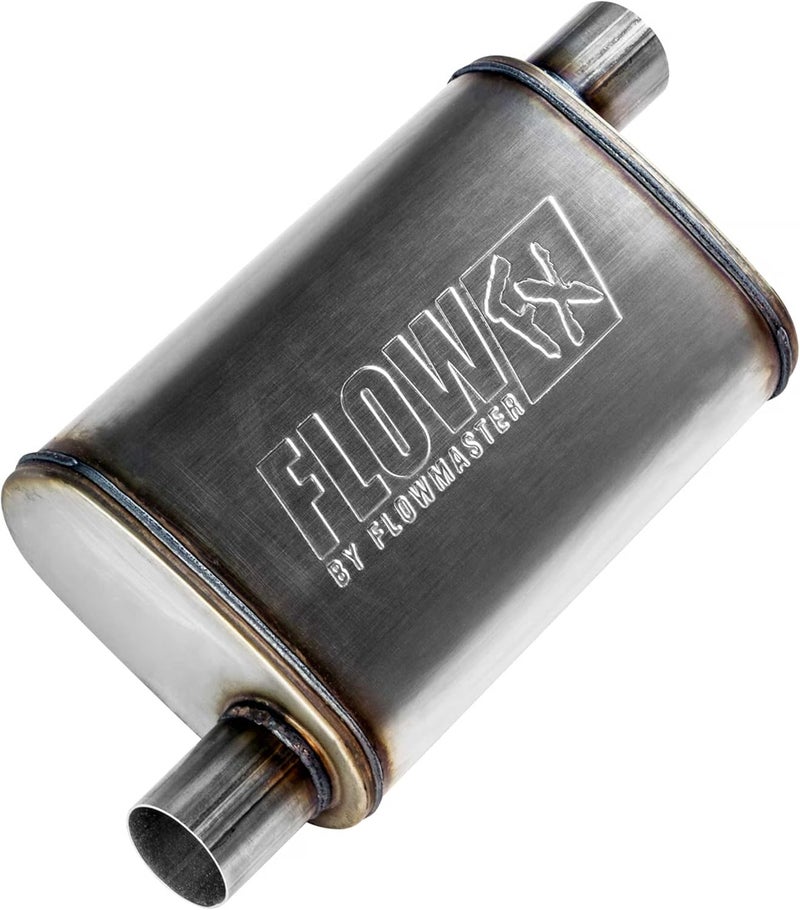 FLOWMASTER Flow FX Chambered Muffler – 2.25” Offset In / 2.25” Offset Out – Moderate Sound – Stainless Steel – Affordable Performance for Modern Trucks, Muscle Cars & Daily Drivers (71235) - Image 1